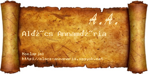 Alács Annamária névjegykártya